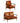 Set canapele, 2 piese, maro, piele naturală/lemn masiv acacia